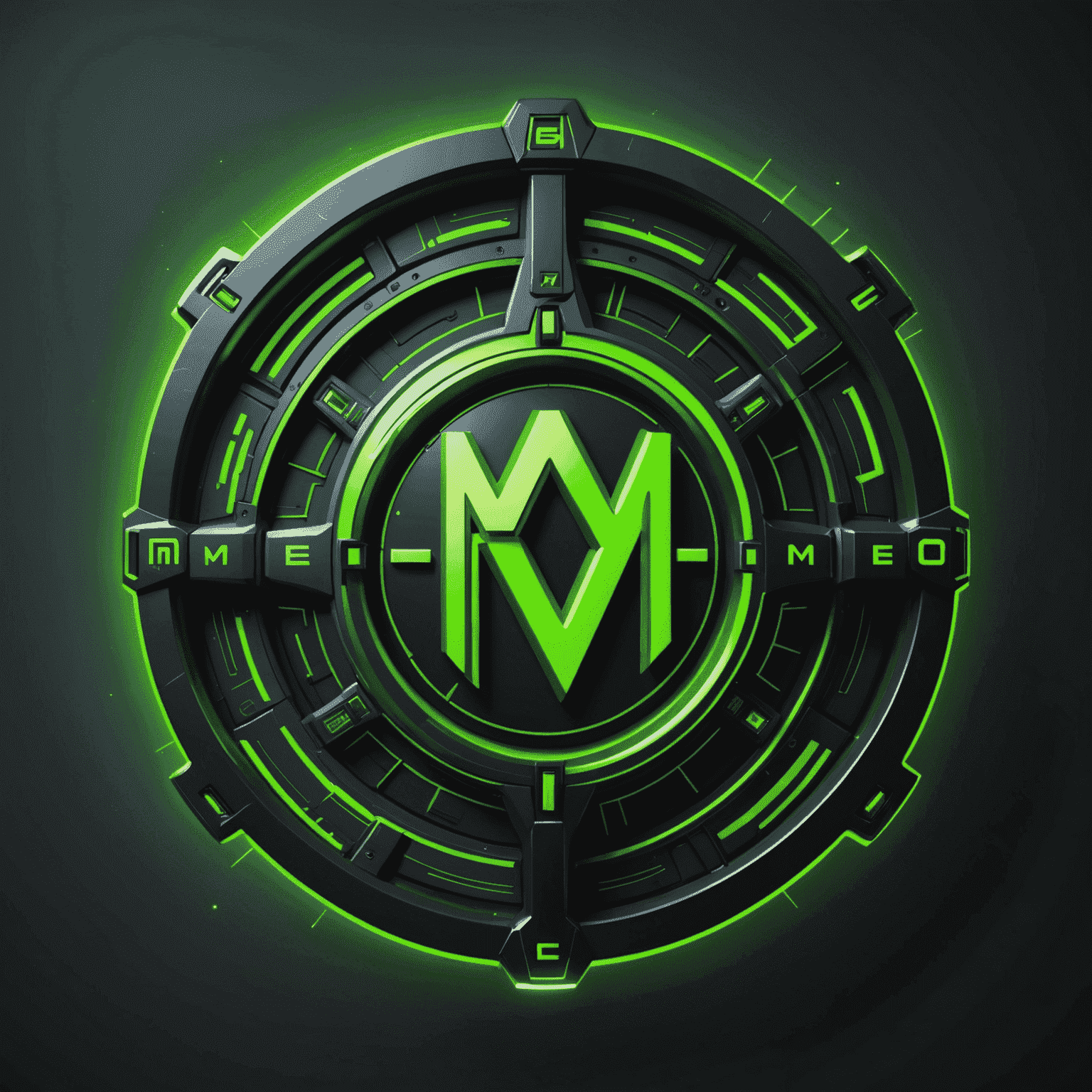 maspormenos logo - a futuristic, neon green tech-inspired design