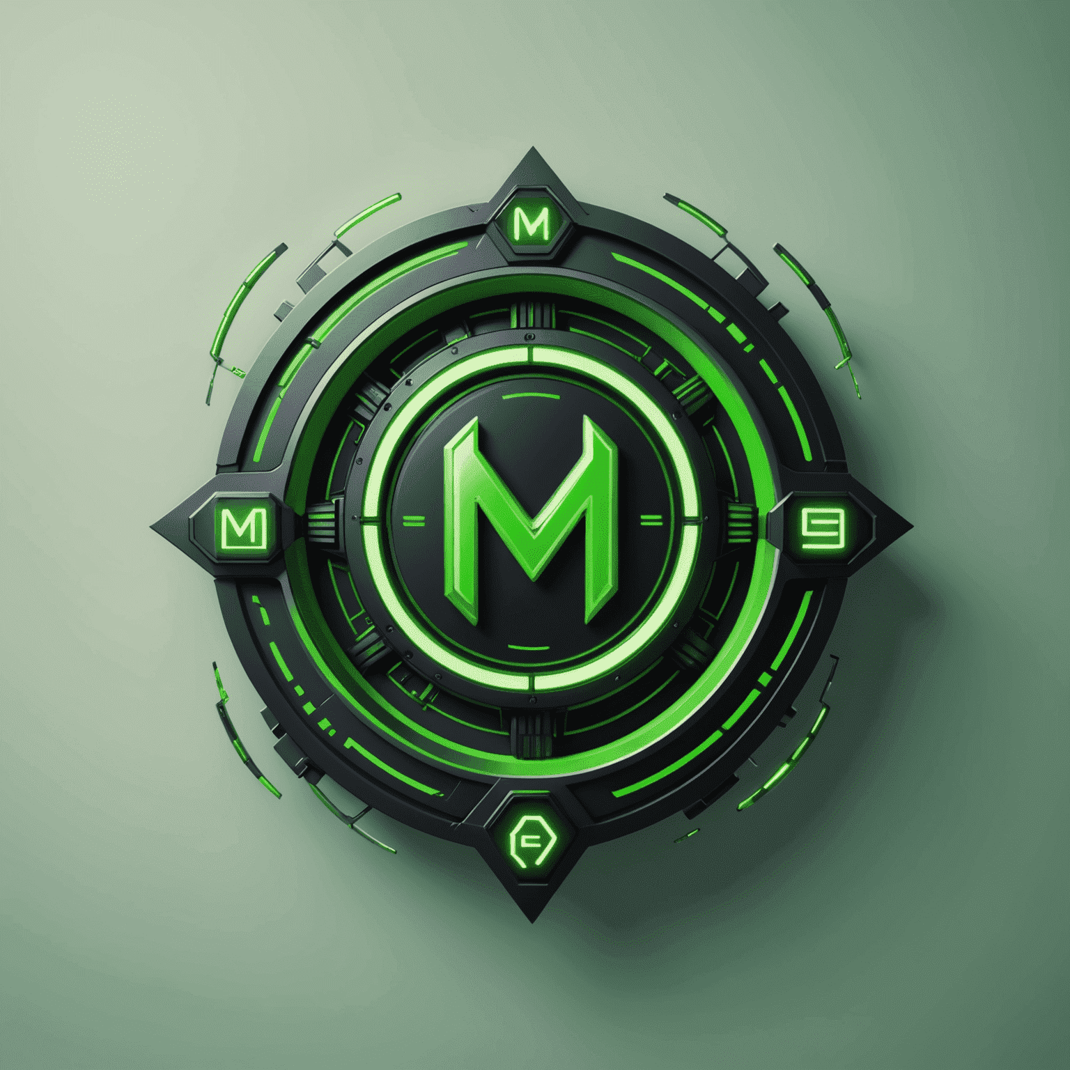 maspormenos logo - a futuristic, neon green tech-inspired design