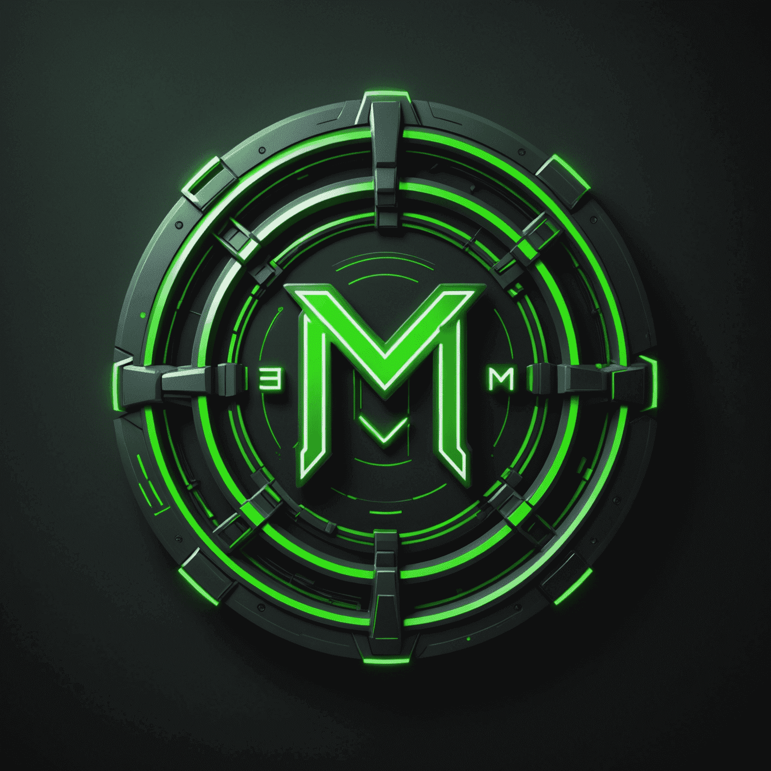 maspormenos logo - a futuristic, neon green tech-inspired design