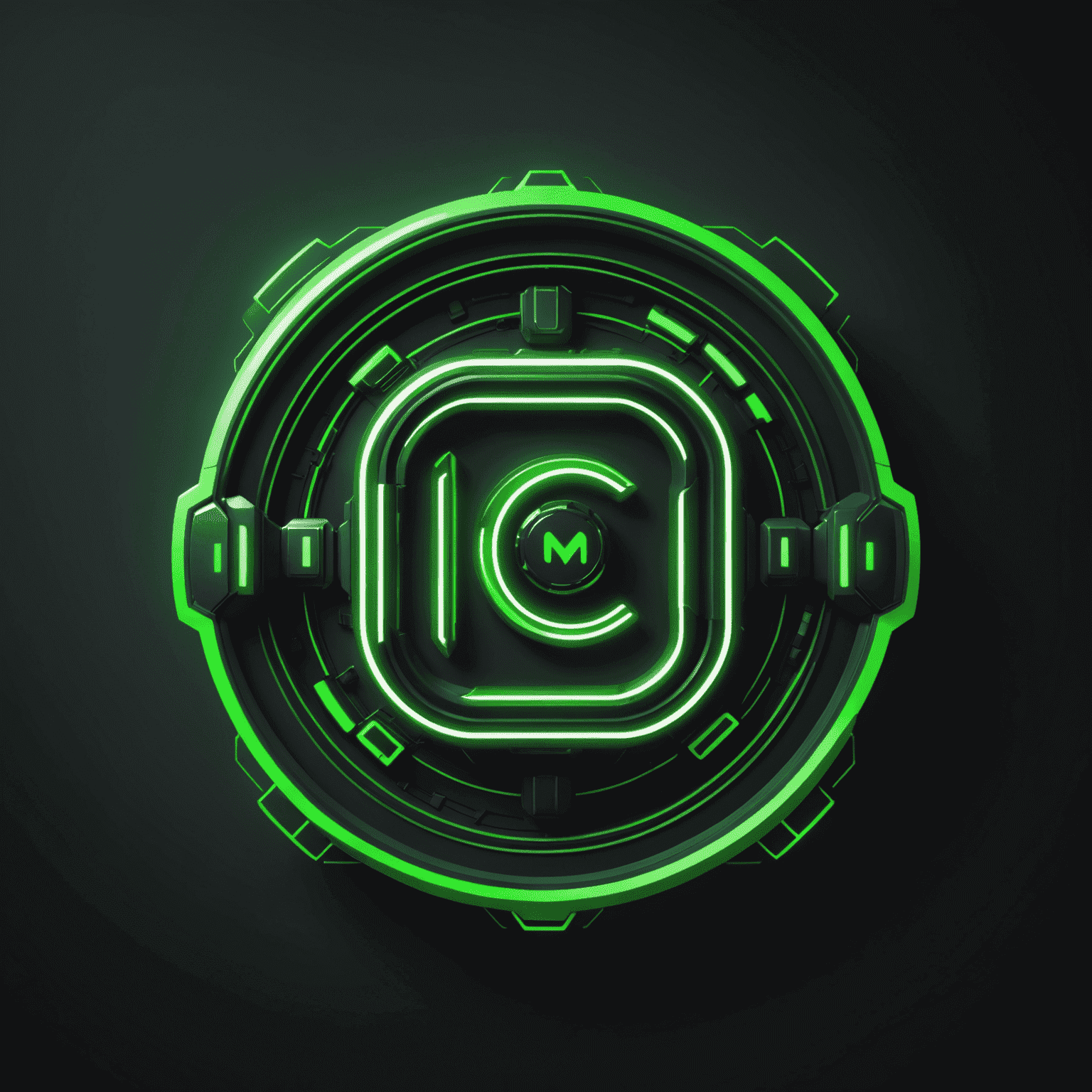 maspormenos logo - a futuristic, neon green tech-inspired design