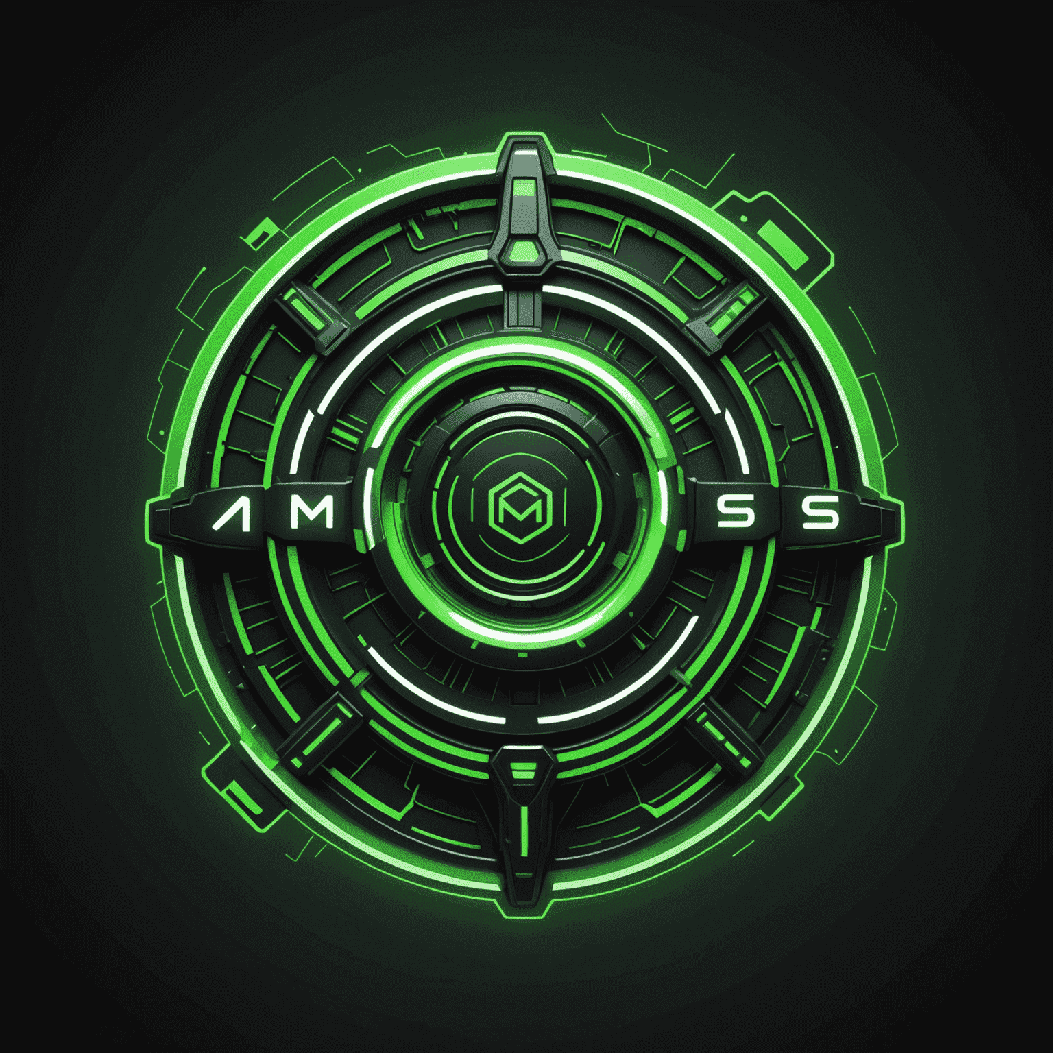 maspormenos logo - a futuristic, neon green tech-inspired design